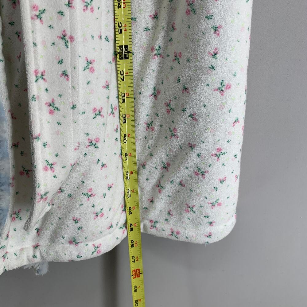 Guizo Cozy Cloud Reversible Robe Smal ? Medium Floral White Gingham NEW - Picture 14 of 16